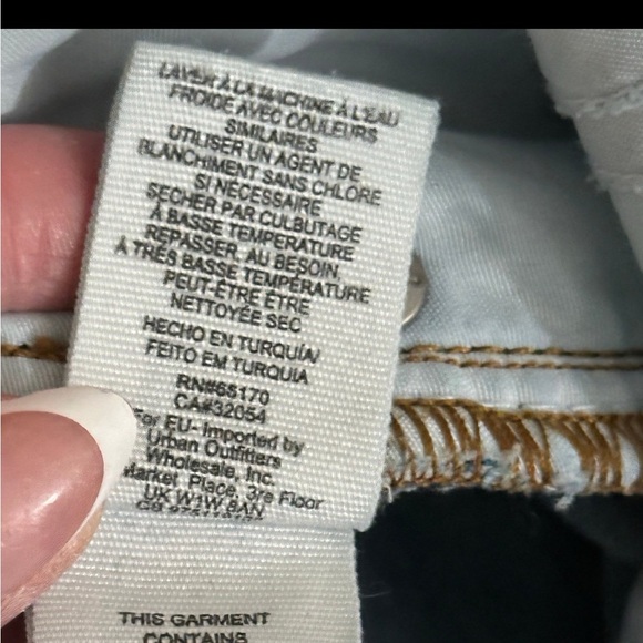 Free People Blue Patchwork Straight Leg Jeans - Picture 8 of 13